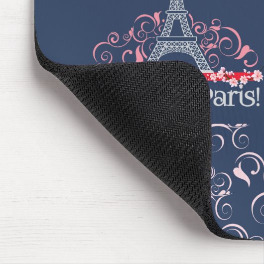 Decorative Bonjour Paris Personalized Name Mousepad (Ecke)