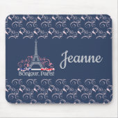 Decorative Bonjour Paris Personalized Name Mousepad (Vorne)