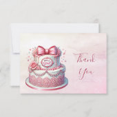 Decorative Cake Pink Bow Danke Karte (Vorderseite)