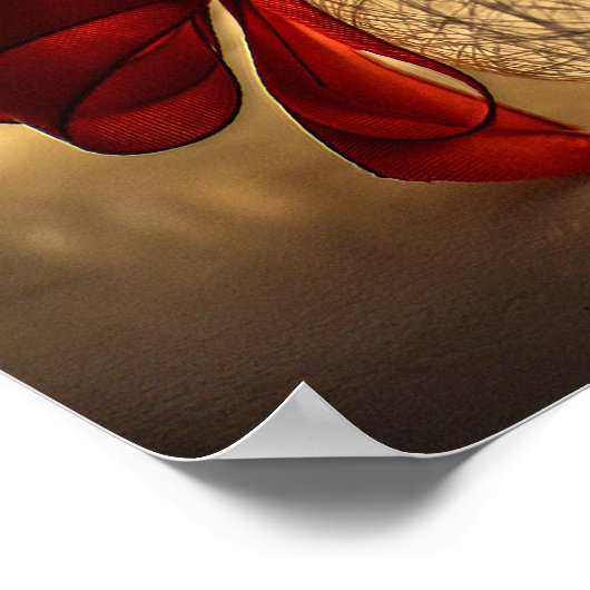 Decorative Christmas Ball and Bow Poster (Ecke)