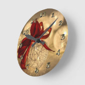 Decorative Christmas Ball and Bow Runde Wanduhr (Winkel)