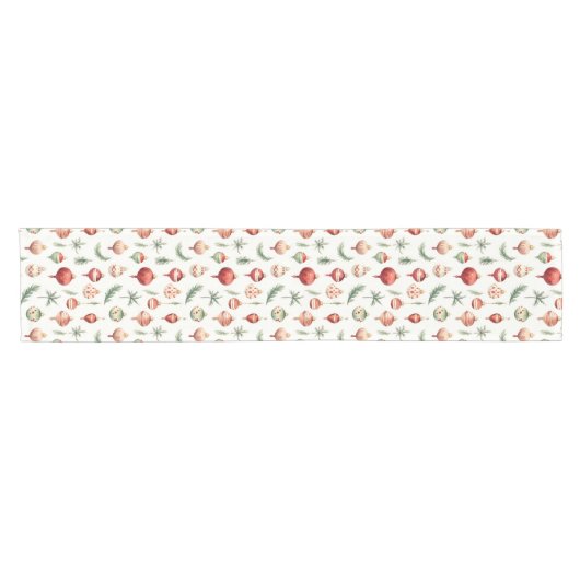 Decorative Christmas Bulbs Pattern Kurzer Tischläufer (Horizontal)