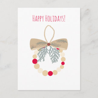 Decorative Christmas wreath with natural elements Feiertagspostkarte
