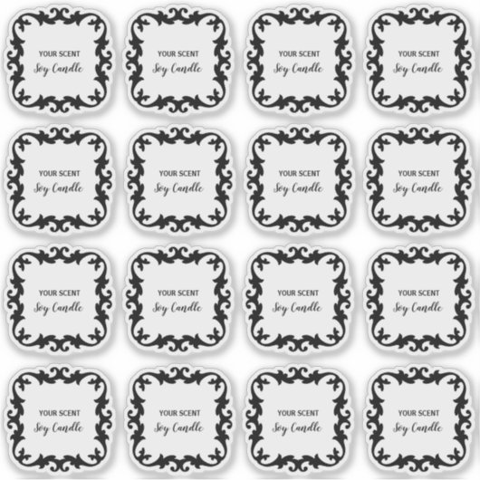 Decorative Clear Soy Candle Labels 2x2 Zoll (Vorderseite)