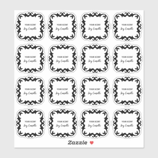 Decorative Clear Soy Candle Labels 2x2 Zoll (Blatt)