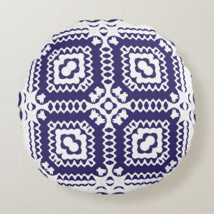 Decorative color ceramic azulejo tiles. Vintage se Rundes Kissen