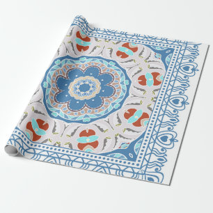 Decorative colorful ornament on white background, geschenkpapier
