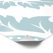 Decorative Damask Art I Duck Egg Blue on White Poster (Ecke)