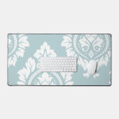 Decorative Damask Art I White on Duck Egg Blue Schreibtischunterlage (Tastatur & Maus)