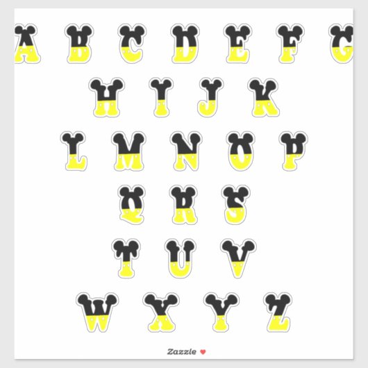 Decorative Disney Alphabet Aufkleber (Blatt)