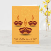 Decorative Diwali Lampen Karte (Gelbe Blume)