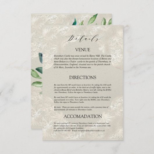 Decorative Dove Gray, Wine & rosa Rosen Hochzeit Begleitkarte (Vorne/Hinten)