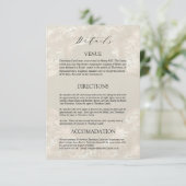 Decorative Dove Gray, Wine & rosa Rosen Hochzeit Begleitkarte (Stehend Vorderseite)