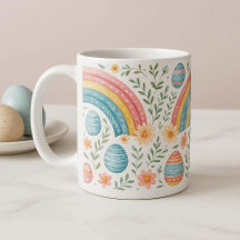 Decorative Easter Eggs Pastel Spring Rainbow Theme