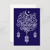 Decorative Eid Mubarak Calligrafy Art Dankeskarte (Vorne/Hinten)