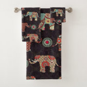 Decorative Elephant Pattern Bath Towel Badhandtuch Set (Insitu)