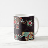 Decorative Elephant Pattern Mug Kaffeetasse (VorderseiteRechts)