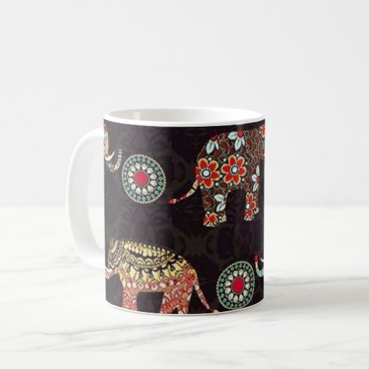Decorative Elephant Pattern Mug Kaffeetasse (Vorderseite Links)