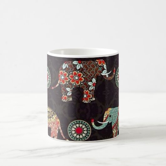 Decorative Elephant Pattern Mug Kaffeetasse (Mittel)