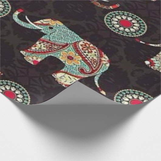Decorative Elephant Pattern Wrapping Paper Geschenkpapier (Ecke)