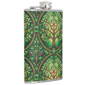 Decorative flask featuring a vibrant tree design  flachmann (Rechts)