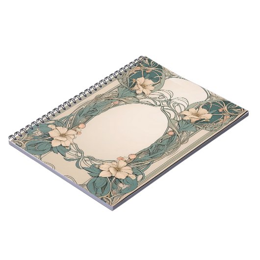 Decorative Floral Art Nouveau Design Notizblock (Linke Seite)