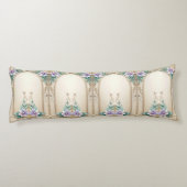 Decorative Floral Frame Body Pillow Seitenschläferkissen (Rückseite)