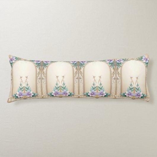 Decorative Floral Frame Body Pillow Seitenschläferkissen (Vorderseite)