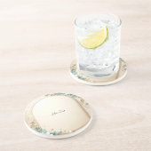 Decorative Floral Frame Sandstone Coaster Getränkeuntersetzer (Seite)