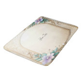Decorative Floral Frame with Pearls Bath Mat Badematte (Schrägansicht)