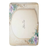 Decorative Floral Frame with Pearls Bath Mat Badematte (Vorderseite Vertikal)