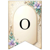 Decorative Floral Frame with Pearls Bunting Flag Wimpelkette (Zweite Fahne)