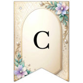 Decorative Floral Frame with Pearls Bunting Flag Wimpelkette (Erste Fahne)