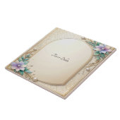 Decorative Floral Frame with Pearls Ceramic Tile Fliese (Seite)