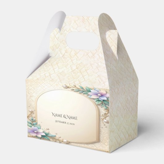 Decorative Floral Frame with Pearls Favor Box Geschenkschachtel (Vorderseite)