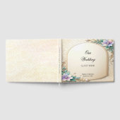 Decorative Floral Frame with Pearls Guest Book Gästebuch (Voll)