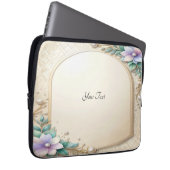 Decorative Floral Frame with Pearls Laptop Sleeve (Vorne Rechts)