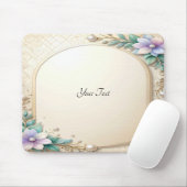 Decorative Floral Frame with Pearls Mousepad (Mit Mouse)
