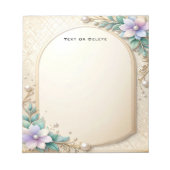 Decorative Floral Frame with Pearls Notepad Notizblock (Vorderseite)