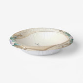 Decorative Floral Frame with Pearls Pappteller (Gewinkelt)