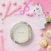 Decorative Floral Frame with Pearls Pappteller (Party)