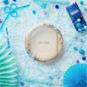 Decorative Floral Frame with Pearls Pappteller (Party)