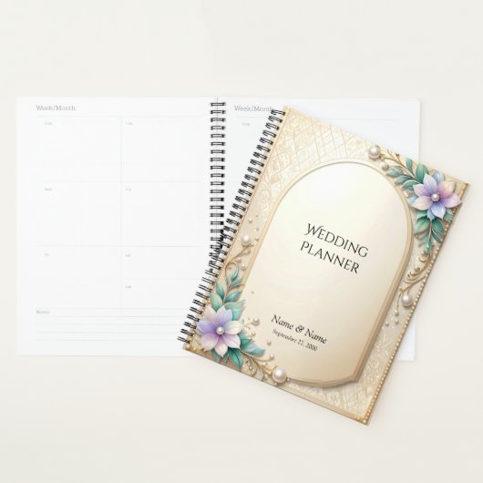 Decorative Floral Frame with Pearls Planner Planer (Anzeige)
