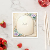 Decorative Floral Frame with Pearls Serviette (Beispiel)