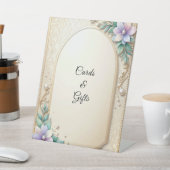 Decorative Floral Frame with Pearls Tabletop Signs Sockelschild (In SItu)