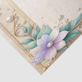 Decorative Floral Frame with Pearls Tissue Paper Seidenpapier (Detail)