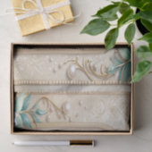 Decorative Floral Frame with Pearls Tissue Paper Seidenpapier (Geschenk)