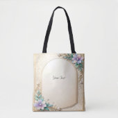 Decorative Floral Frame with Pearls Tote Bag Tasche (Vorderseite)