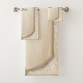 Decorative Floral Frame with Pearls Towel Set (Insitu)