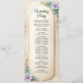 Decorative Floral Frame with Pearls Wedding  Programm (Rückseite)